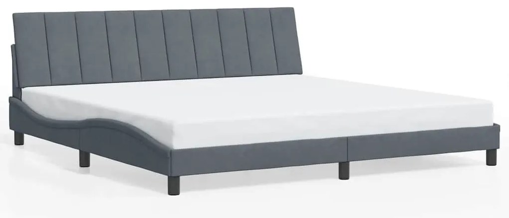 3207868 vidaXL Рамка за легло без матрак Hanko, тъмносива, 200x200 см, кадифе