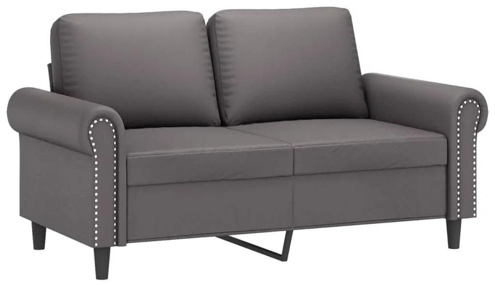 359501 vidaXL 2-местен диван, сив, 120 см, изкуствена кожа
