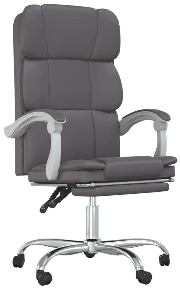 349631 vidaXL Наклоняем офис стол, сив, изкуствена кожа