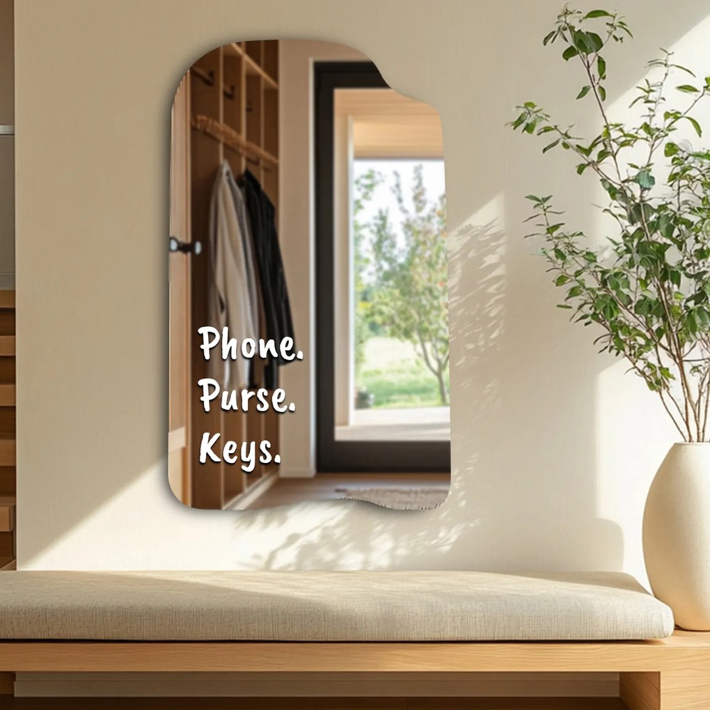Стикер за огледало S31 – Phone. Purse. Key. 35x48