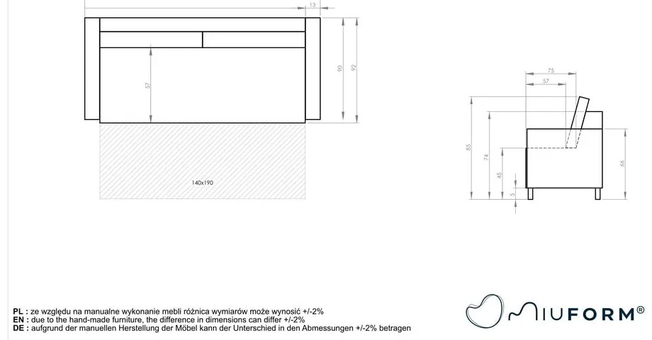 Тюркоазен разтегателен диван Charming Charlie - Miuform