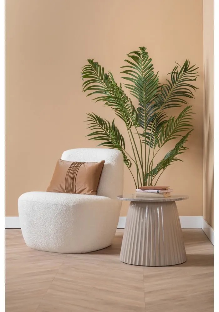 Бяло кресло от плат букле Ada – Leitmotiv