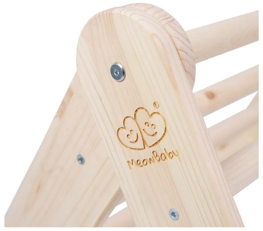 Светлосин/естествен пиклер триъгълник от масивен бор 61x60x60 cm Montessori – Meowbaby