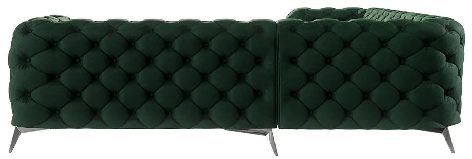 Тъмнозелен кадифен ъглов диван Chelsea – Ropez