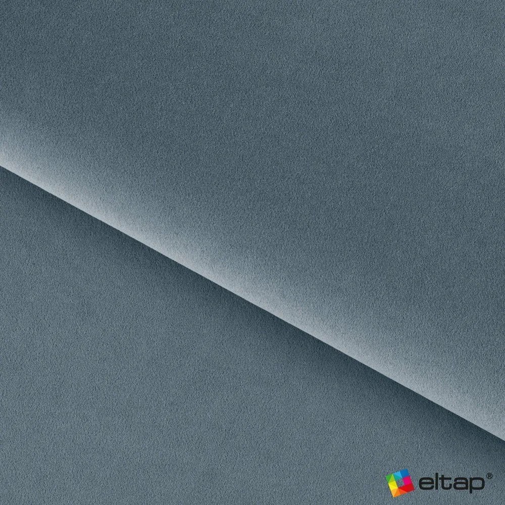 Синьо двойно легло 140x200 cm тапицирано с място за съхранение с включена подматрачна рамка Plissa – ELTAP