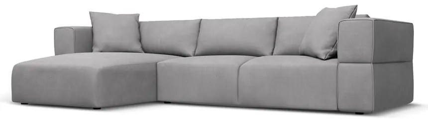 Светлосив ъглов диван, ляв ъгъл Esther – Milo Casa