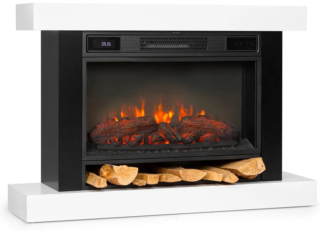 Klarstein Vulsini Hideaway, електрическа камина, 1900 W, LED технология, дистанционно управление, бял цвят