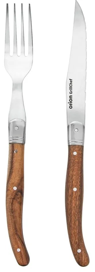 Прибори за хранене от неръждаема стомана в сребрист и естествен цвят, 2 бр. – Orion