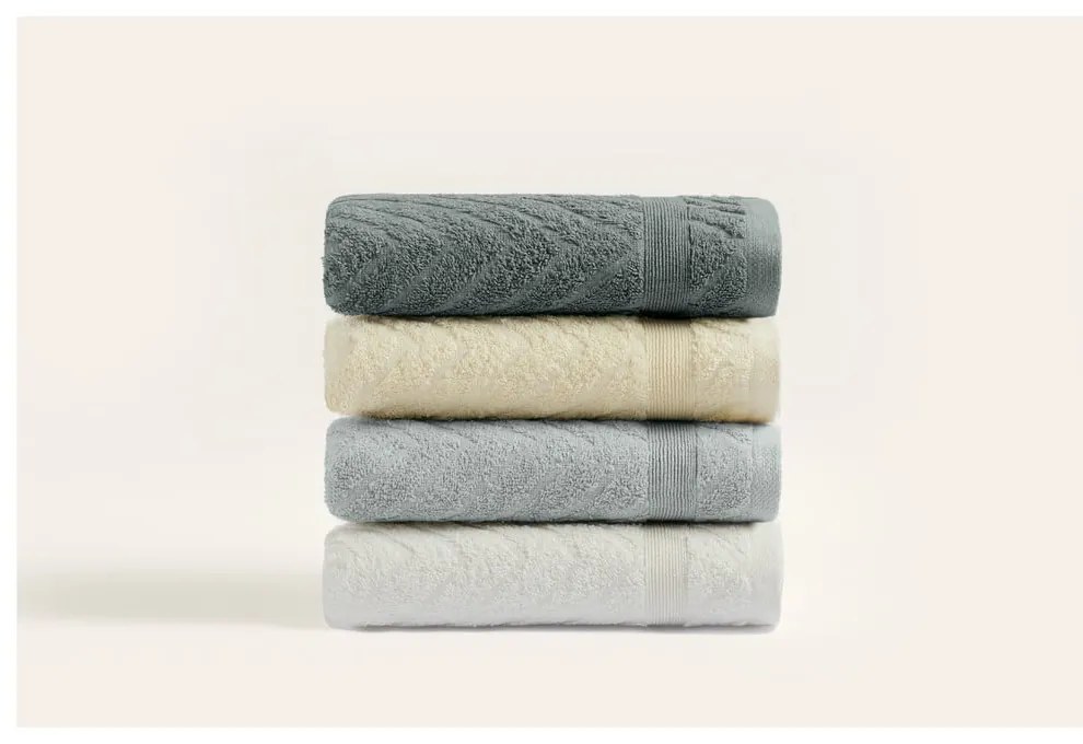 Жълти-сиви памучни кърпи в комплект от 4 бр. от тери 50x90 cm – Foutastic