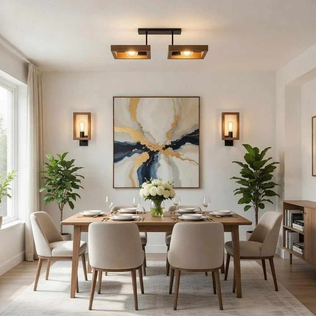 Плафон ТИЕРА, орех, 2xE27