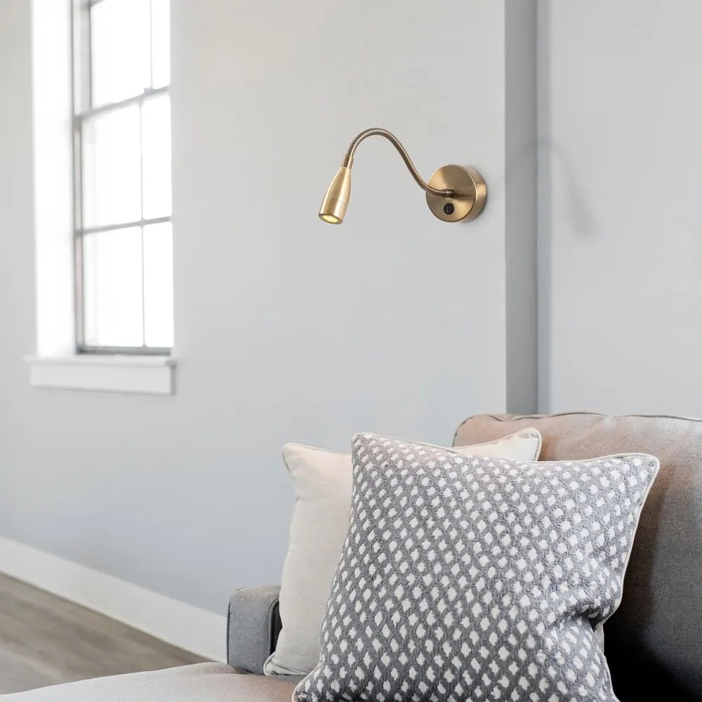 LED стенна лампа в златисто Reading – Opviq lights