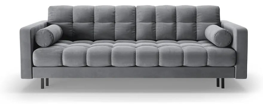 Светлосив кадифен разтегателен диван с място за съхранение 222 cm Bali – Cosmopolitan Design