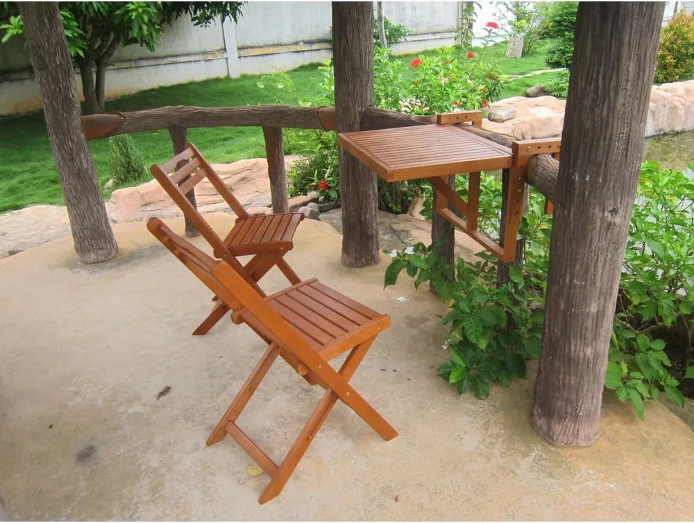 ADDU Balcony Berkeley Комплект от 2 стола и странична маса от евкалиптово дърво - Garden Pleasure