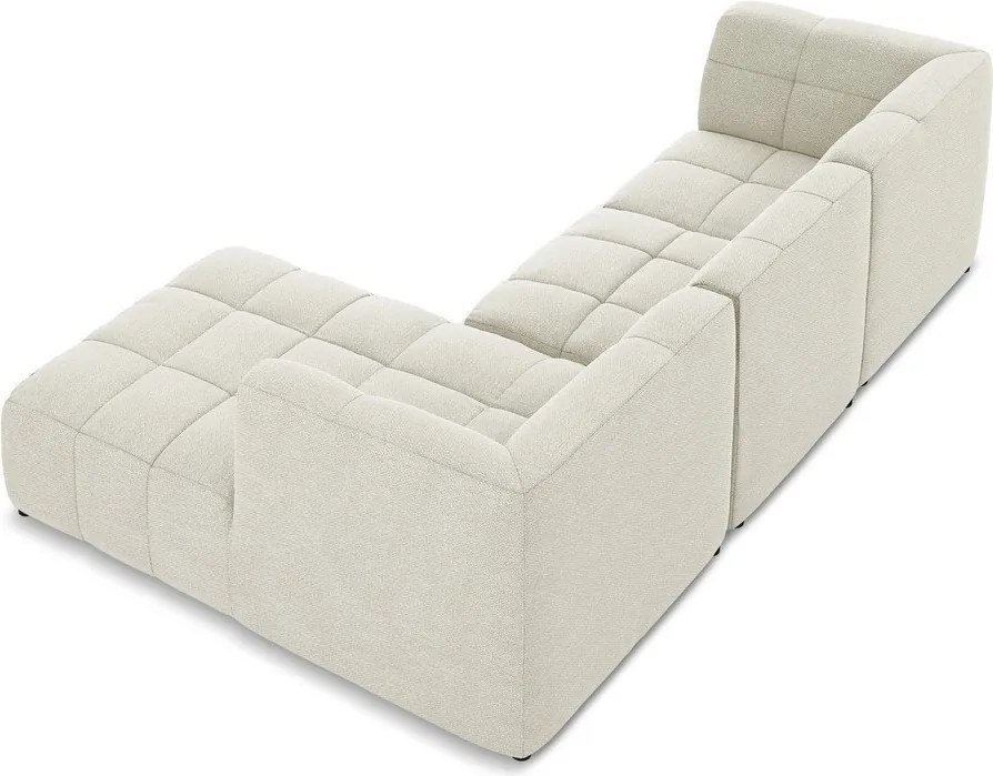 Бежов ъглов диван от прежда с примки от букле (десен ъгъл) Aloha – Makamii