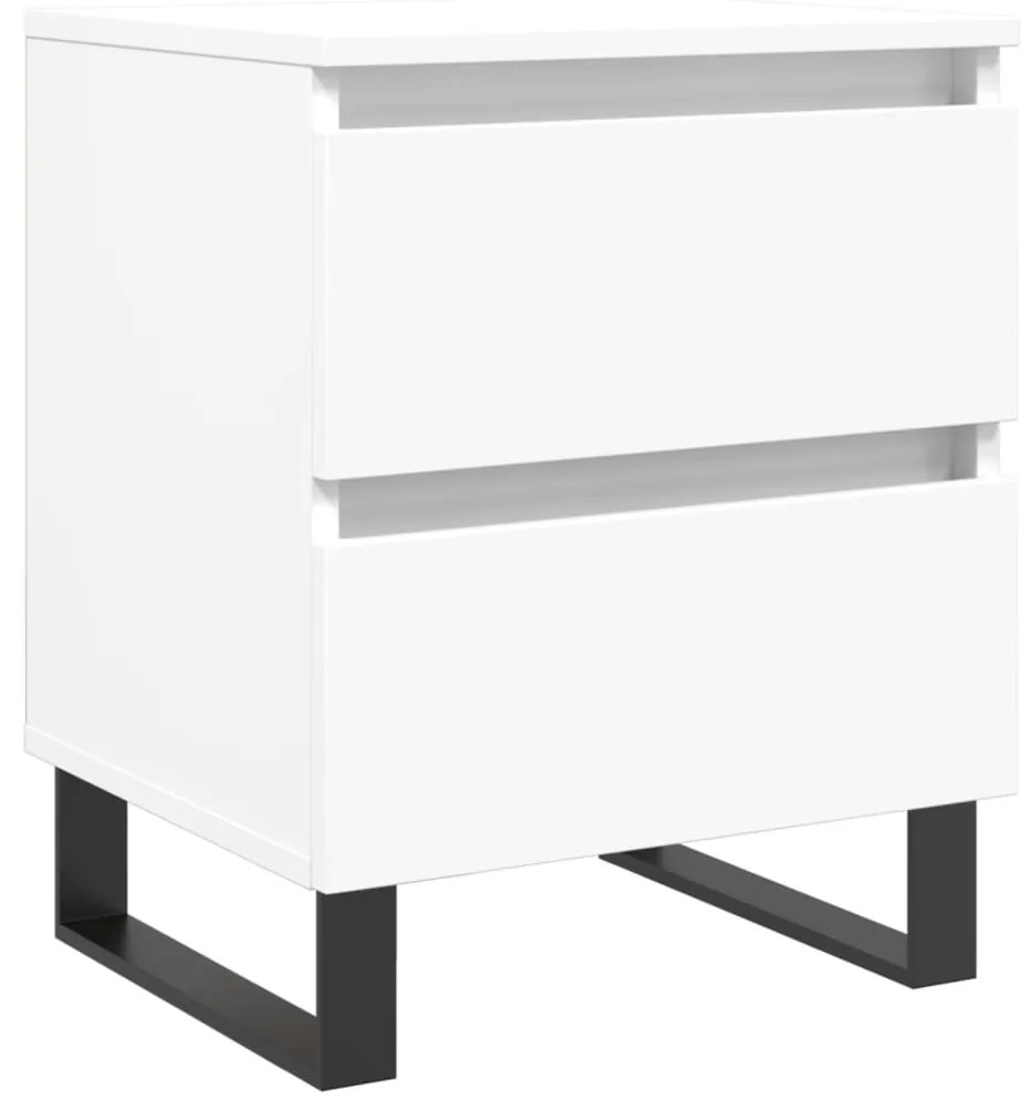 826892 vidaXL Нощно шкафче, бяло, 40x35x50 см, инженерно дърво
