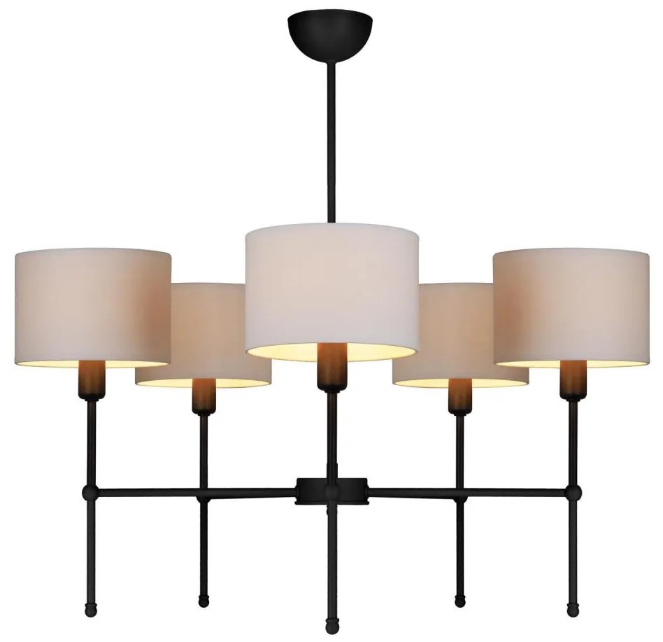 Полилей на тръба MADELA 5xE14/40W/230V бял/черен