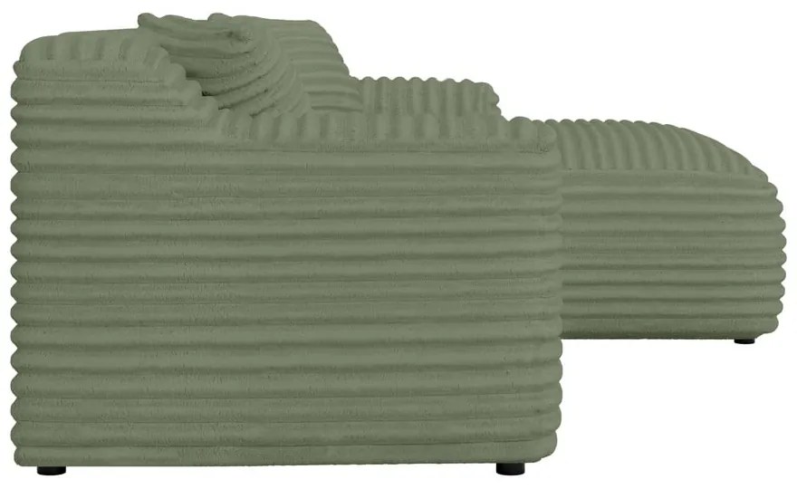 Зелен ъглов диван от рипсено кадифе (десен ъгъл) Martin – Ropez