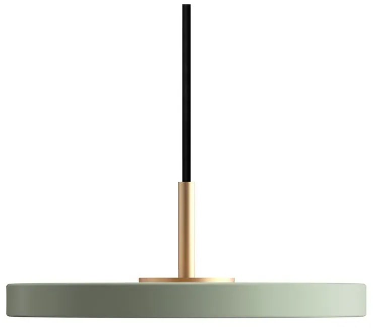 Светлозелена LED лампа за окачване с метален абажур ø 15 cm Asteria Micro - UMAGE