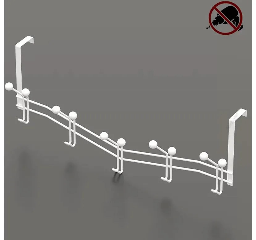 ЗАКАЧАЛКА ЗА ВРАТА TEKNO TEL MG-086W , с 5 куки , бяло