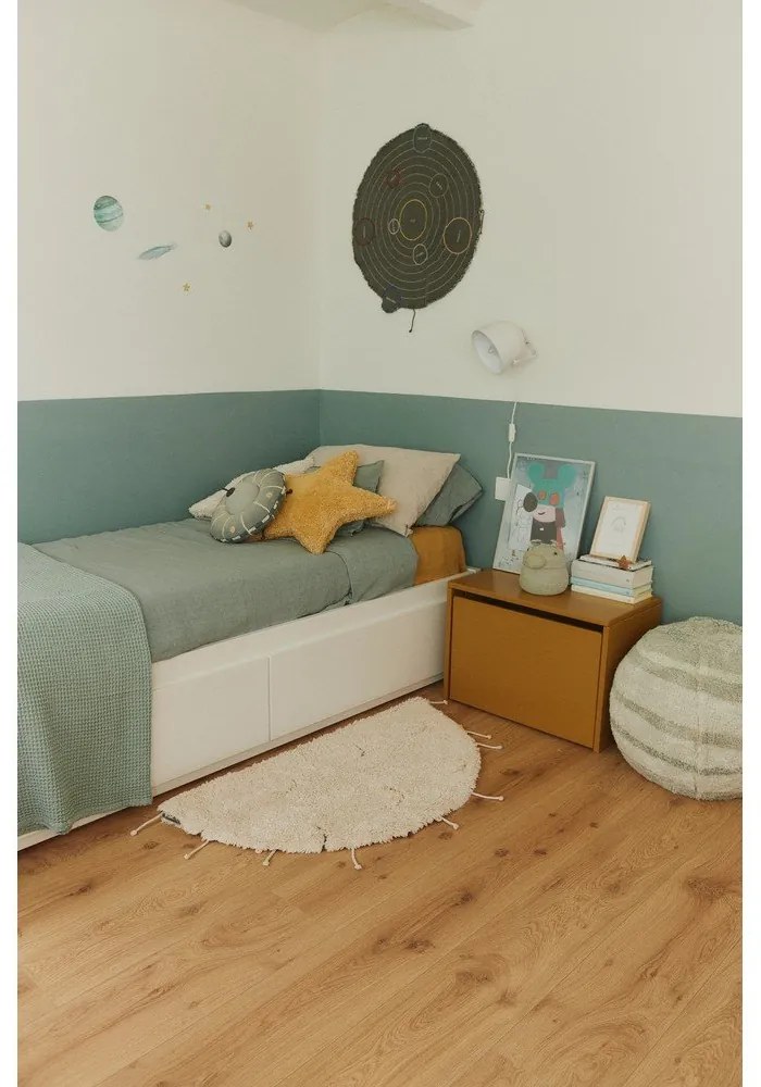 Кремав ръчно изработен памучен кръгъл килим подходящ за пране ø 100 cm Moon Multishape – Lorena Canals