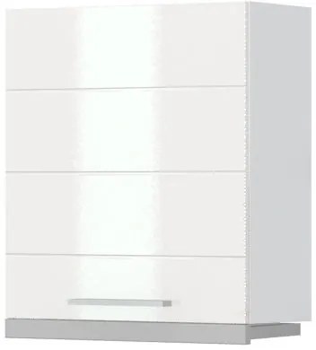 Висящ шкаф Hudson A7-60-1KU за кухненски аспиратор sliding-White - White glossy