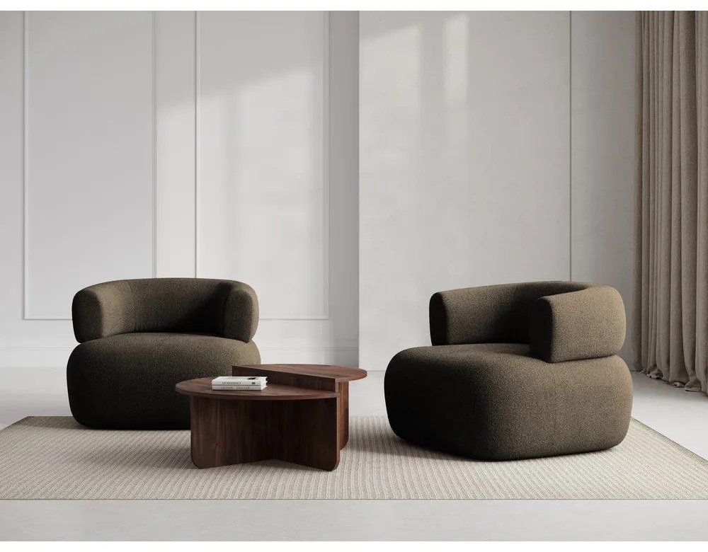 Кафяво кресло от букле Jenny – Micadoni Home