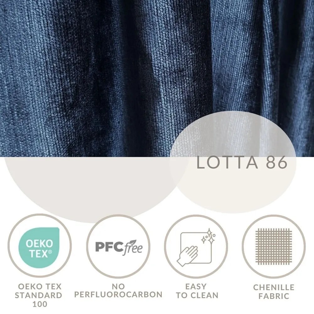 Тъмносиньо тапицирано двойно легло с място за съхранение с включена подматрачна рамка 180x200 cm Shell – Maison de Rêve