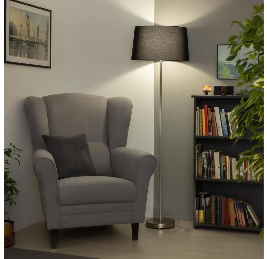 Brilagi - LED подова лампа CERIA 1xE27/40W/230V Ø 45 см черна/матов хром