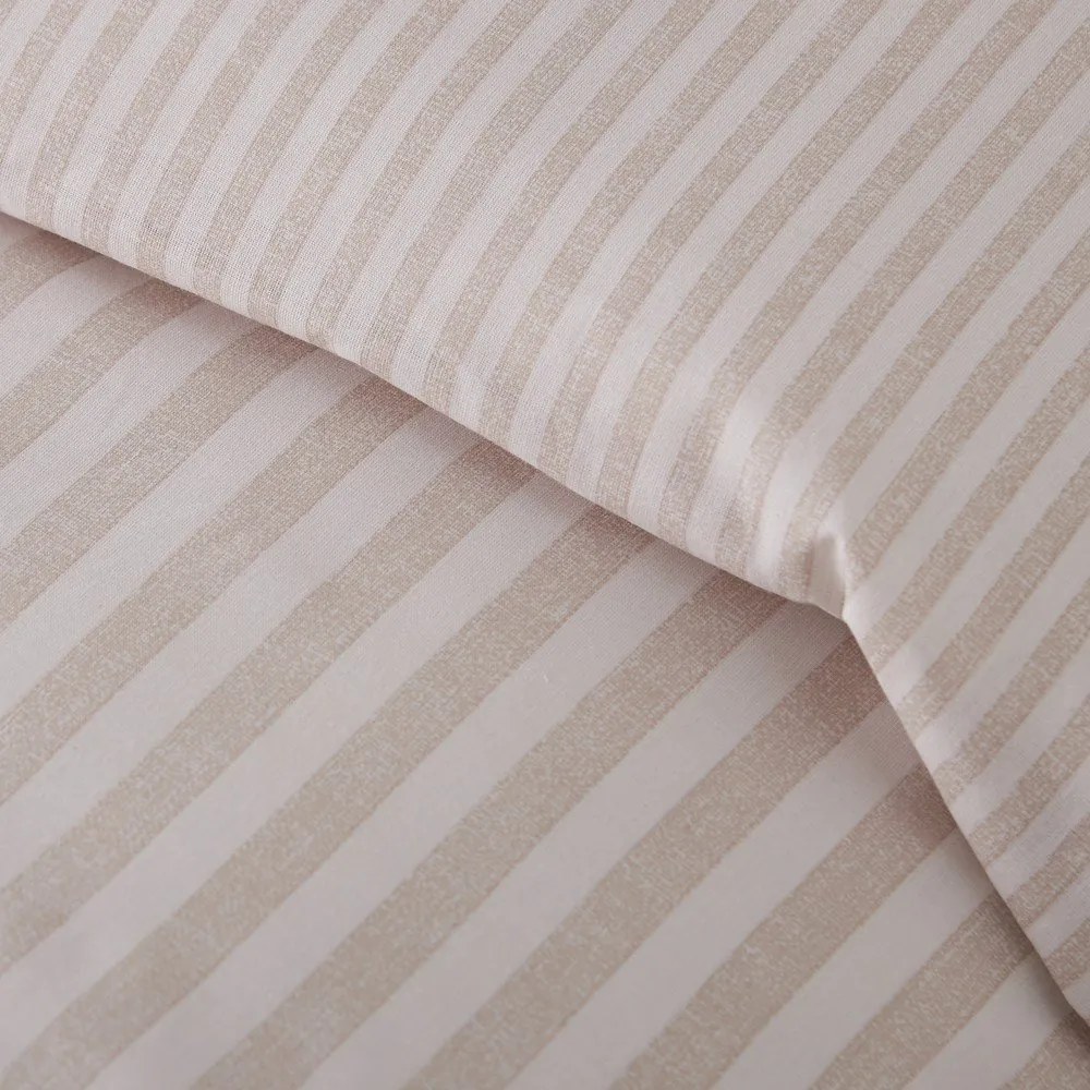 Бежово двойно 3 части спално бельо 200x200 cm Epping Textured Stripe – Catherine Lansfield