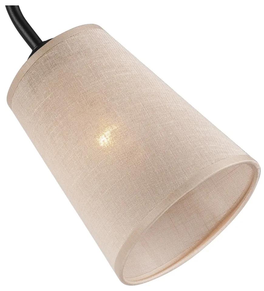 Черна лампа за таван с текстилен абажур ø 15 cm Paco - LAMKUR