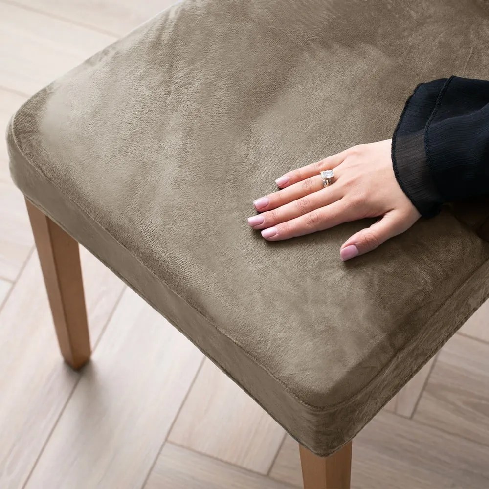 Сиво-бежови ластични покривала за стол в комплект 4 бр. 48 cm Sento – Restilo