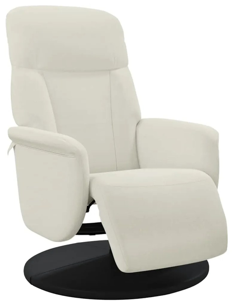 356688 vidaXL Реклайнер стол с поставка за крака, кремав, кадифе