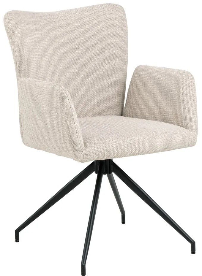 Бежови тапицирани трапезни столове в комплект с подлакътници 2 бр. Laura – Actona