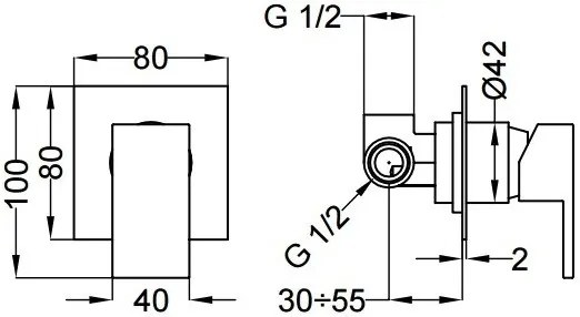Смесител за вграждане TEOREMA BLOG 2