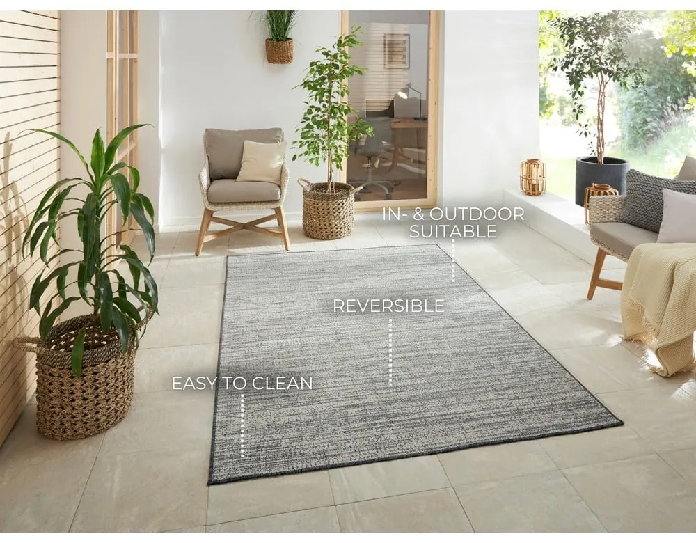 Сив външен килим 230x160 cm Gemini - Elle Decoration