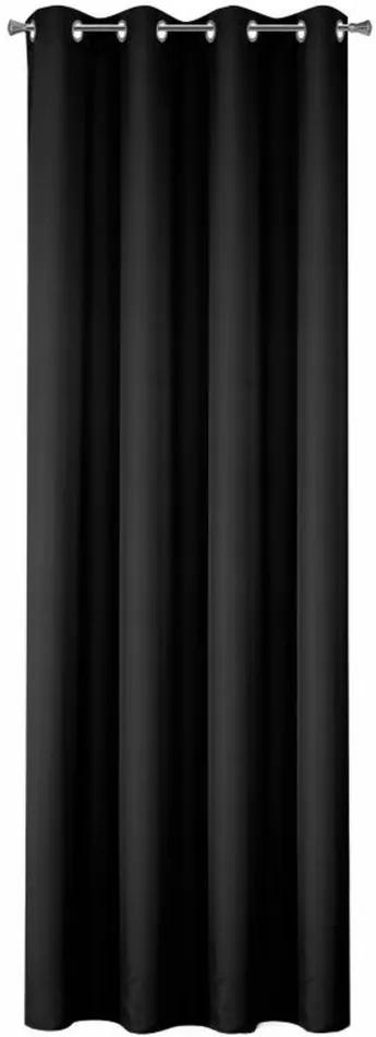 Черни изчистени завеси на халки Дължина: 250 см