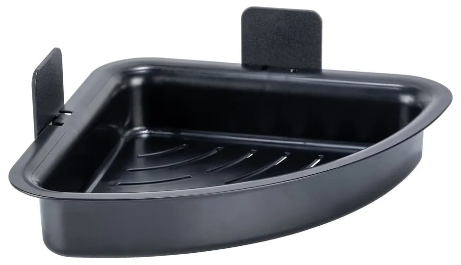 Черен пластмасов рафт за баня без пробиване Parma – Allstar