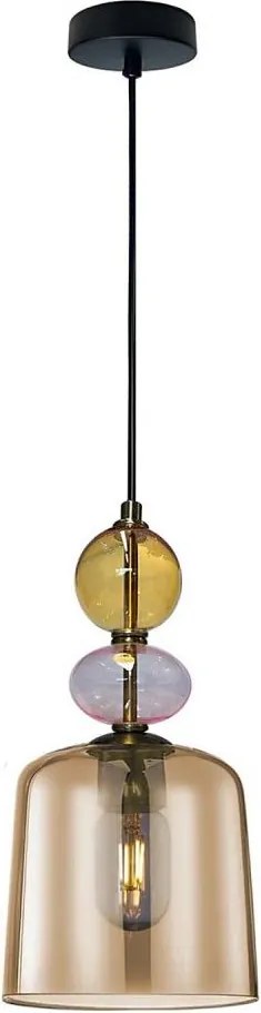 Полилей на кабел TROPEA 1xE27/15W/230V черен/димно бежов/розов