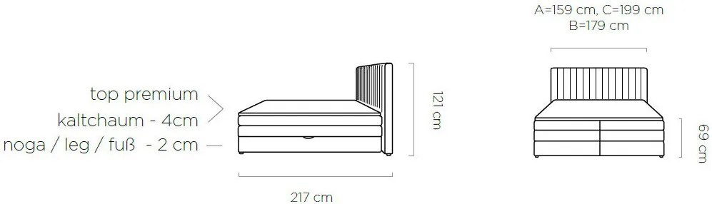 Тапицирано легло Melantha С матрак и протекор-180 x 200-Kokkino