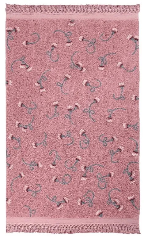 Розов ръчно изработен памучен детски килим подходящ за пране 140x210 cm English Garden Ash Rose – Lorena Canals