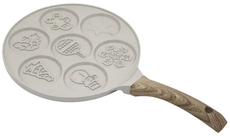 Тиган за палачинки Klausberg KB 7970, 26.5 см, 7 отделения, Незалепващо покритие, Индукция, Бежов