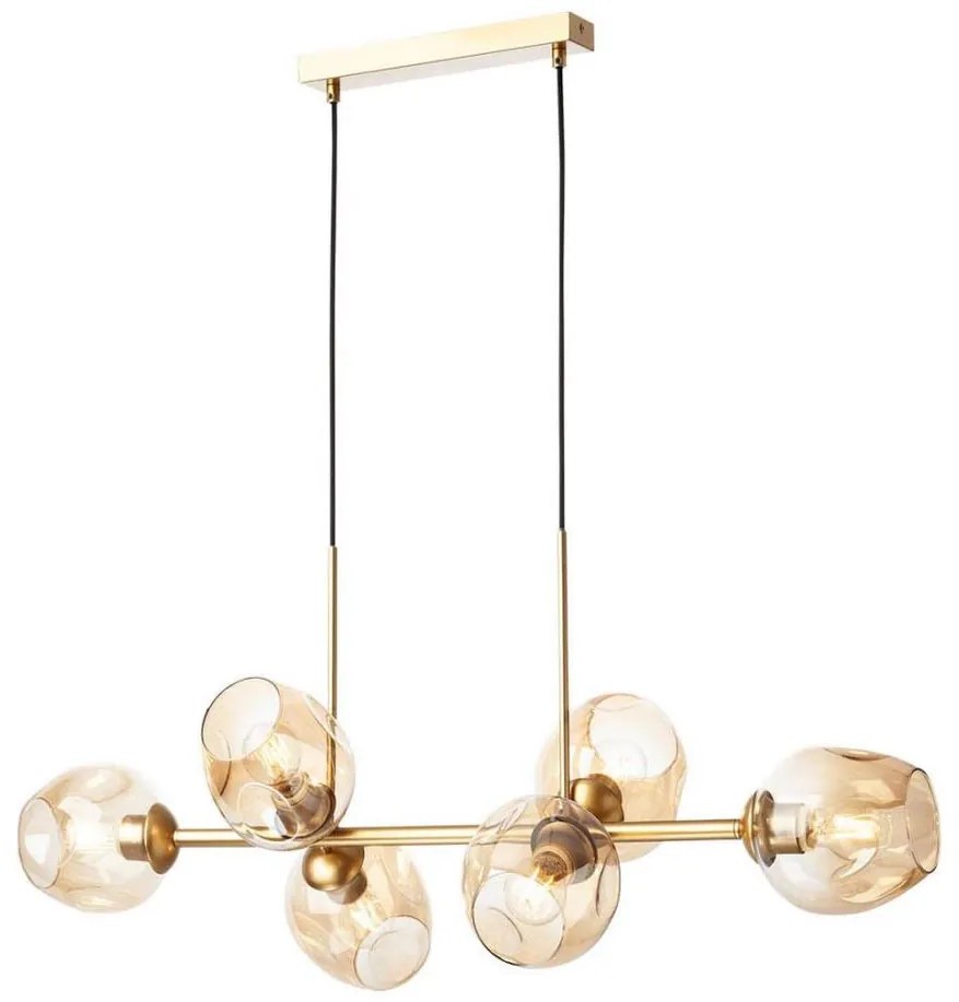 Redo 01-2619 - Пендел PIERCE 6xE27/42W/230V златист/опушен