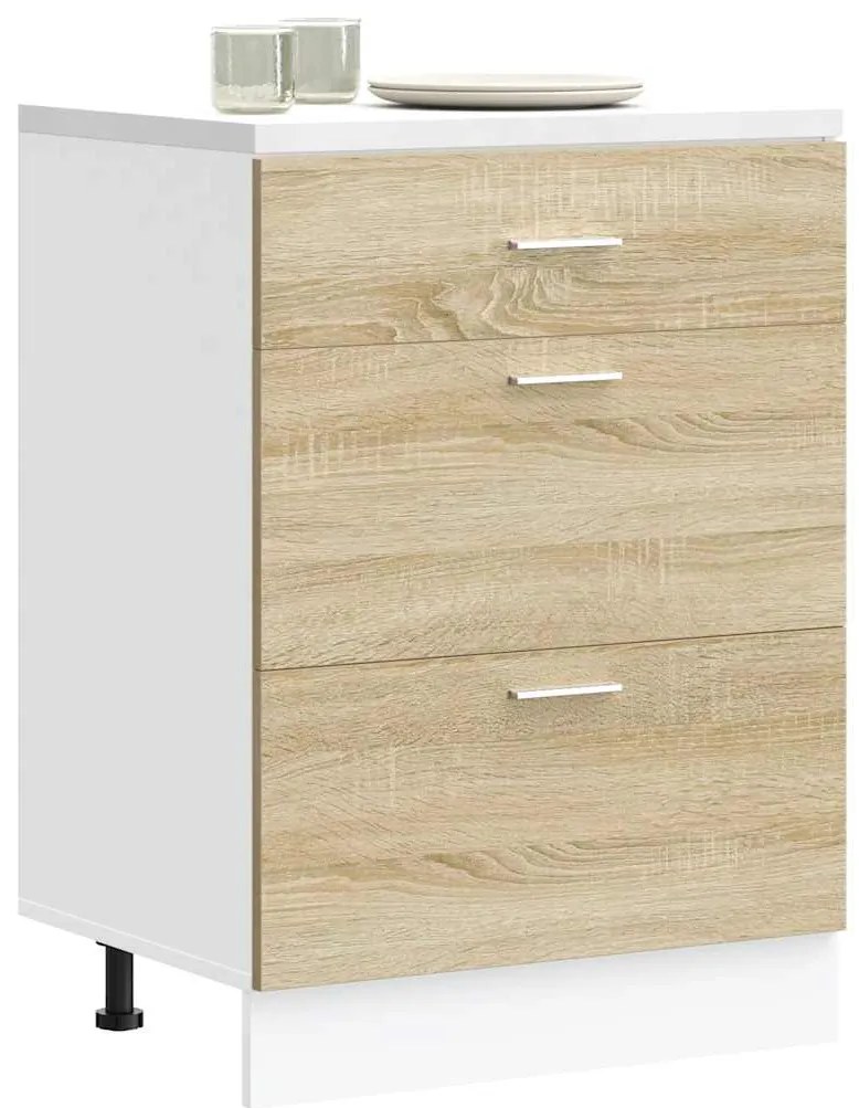 854252 vidaXL Кухненски шкаф "Lyon" от дъб сонома, инженерно дърво