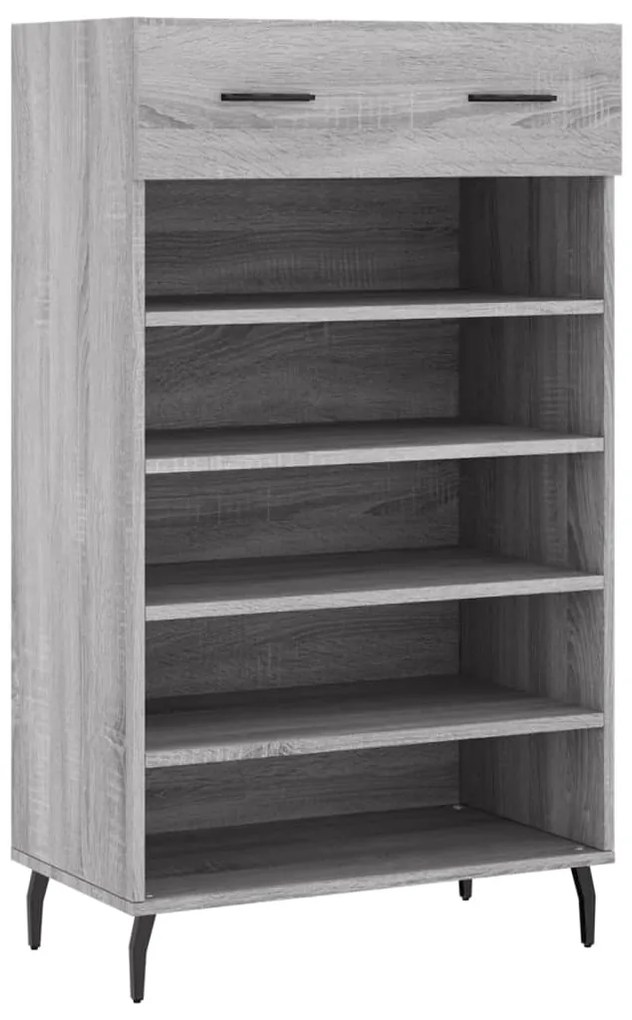 829634 vidaXL Шкаф за обувки, сив сонома, 60x35x105 см, инженерно дърво