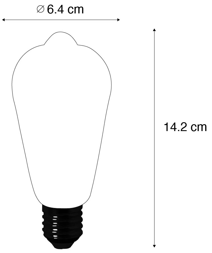 Комплект от 5 LED крушки E27 ST64 прозрачни 2.2W 470lm 2700K