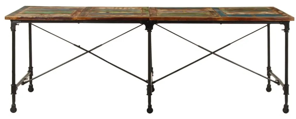 358883 vidaXL Трапезна маса, 220x90x77 см, регенериран дървен масив