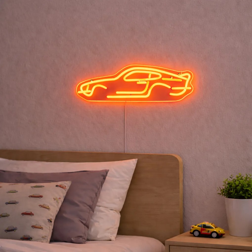 Неонова стенна лампа Оранжева с LED - Кола