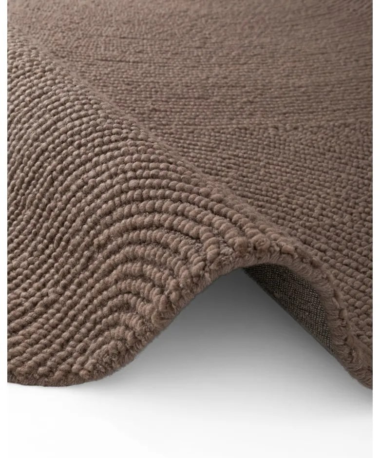 Ръчно изработен вълнен кръгъл килим в кафяво-сив цвят ø 150 cm Eleni Taupe – Hanse Home