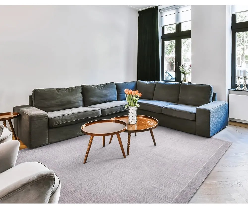 Сив вълнен килим 200x300 cm Linea - Agnella