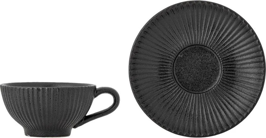 Черна керамична чаша за капучино 200 ml Neri – Bloomingville